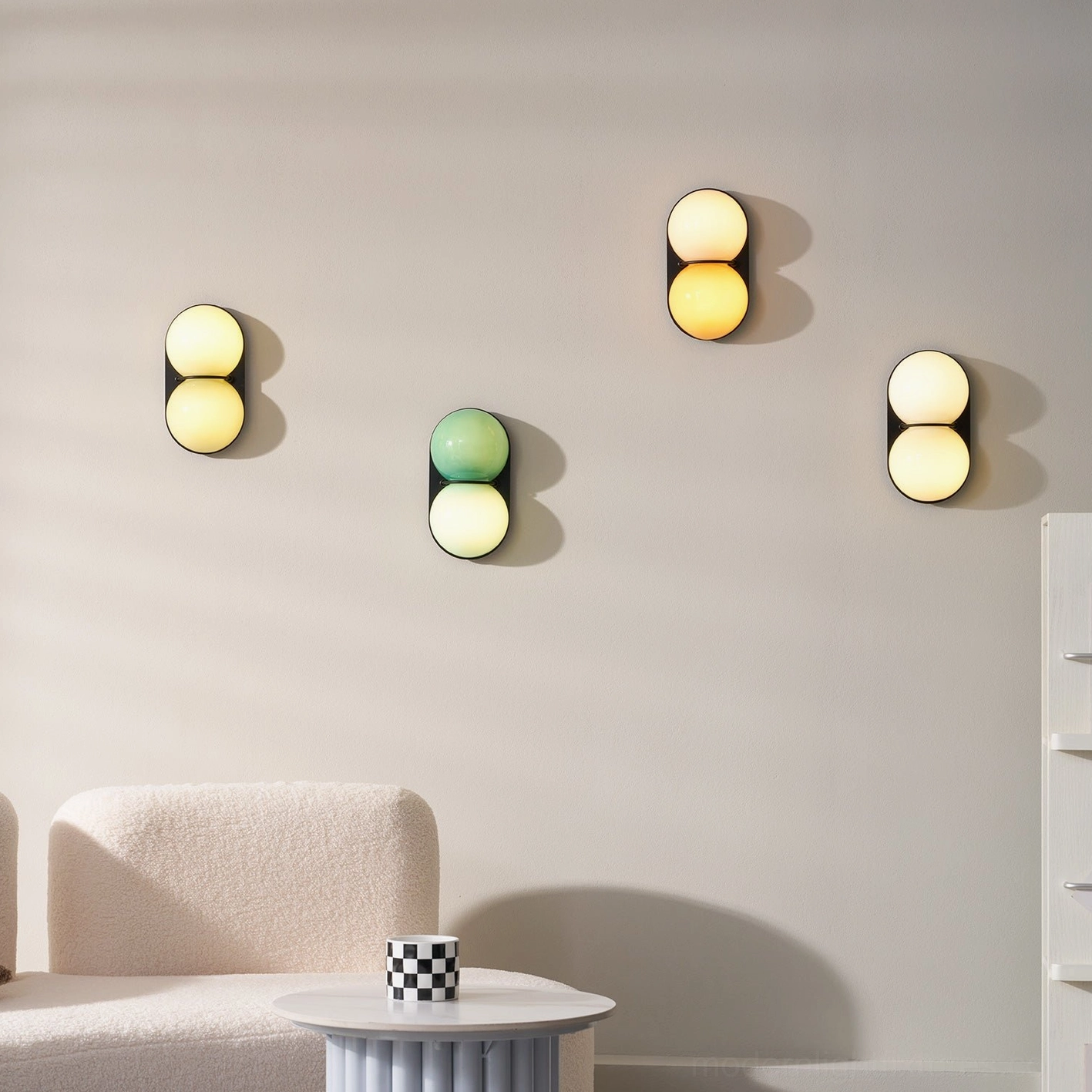 Modern Twinwave wall sconce contemporary design with wave-inspired sculptural glass elements