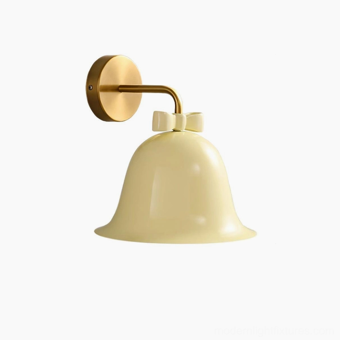 Modern wall-mounted bell lamp with smooth glossy ceramic shade creating soft ambient lighting
