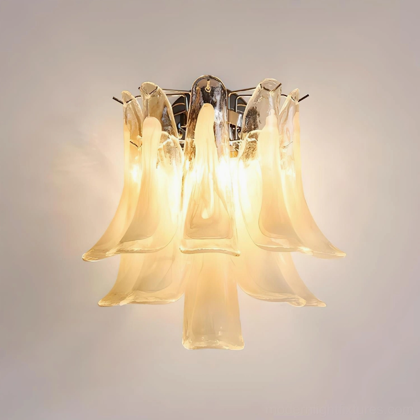 Modern wall sconce Alrinis frosted glass petals artistic sculptural form contemporary design