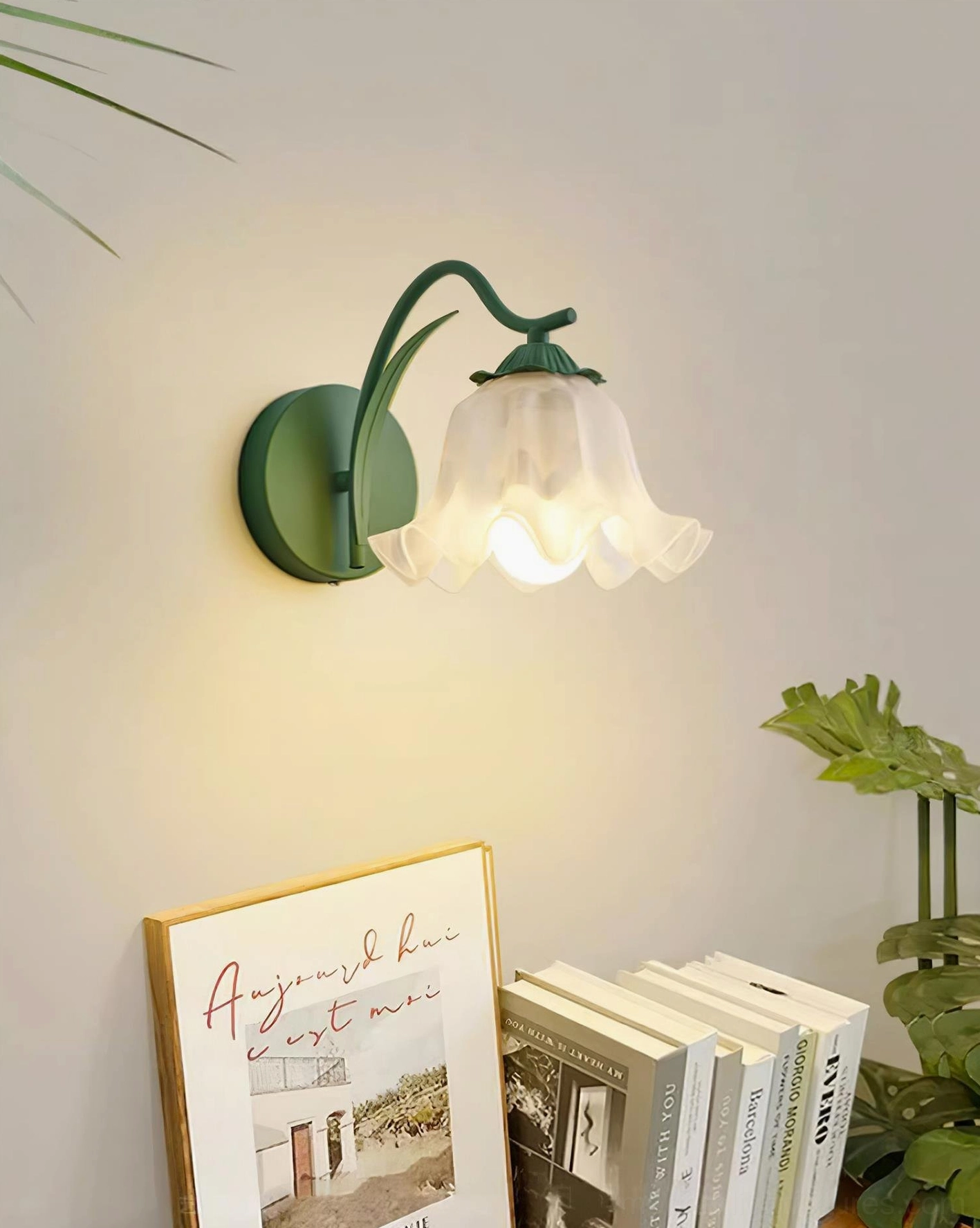 Lily valley wall sconce creating ambient lighting in contemporary interior space