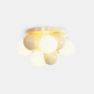 Modo Bubble cream white cluster ceiling light fixture overhead top view studio shot