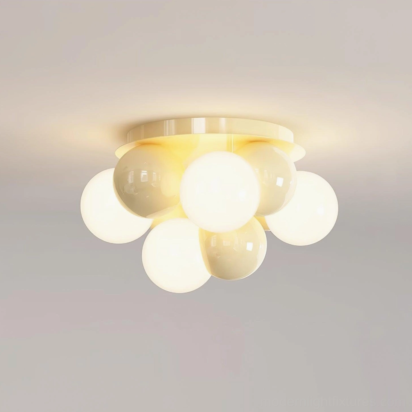 Modo Bubble cream yellow cluster ceiling light fixture warm light aesthetic