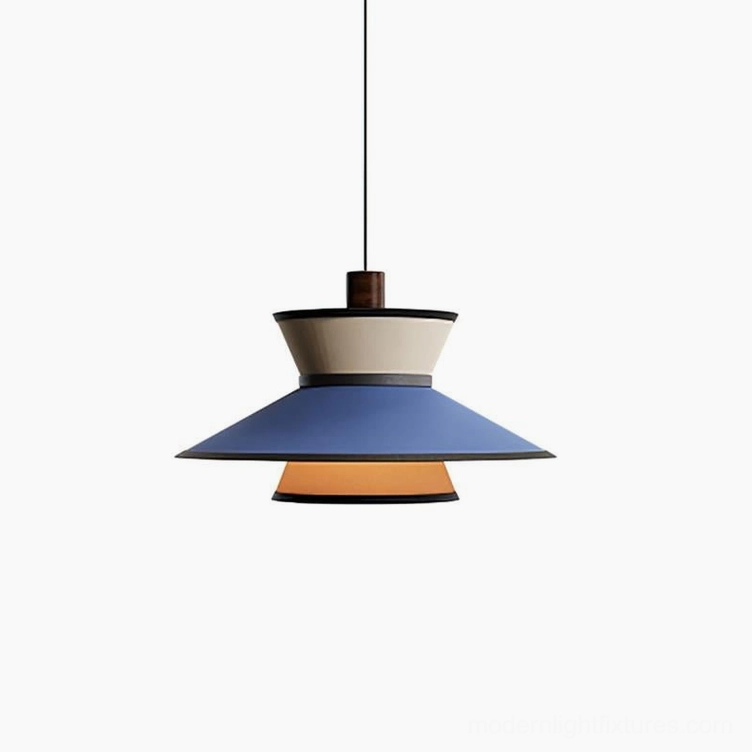 Small 40cm Modula pendant light in blue, tiered modern lighting design