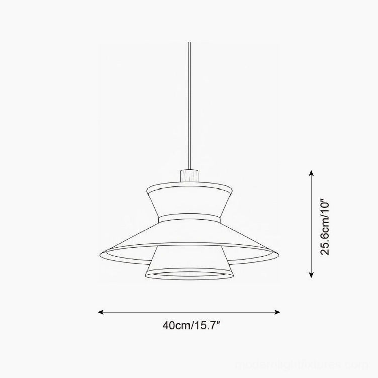 Small 40cm 15.7 inch Modula pendant light technical drawing orthographic specification