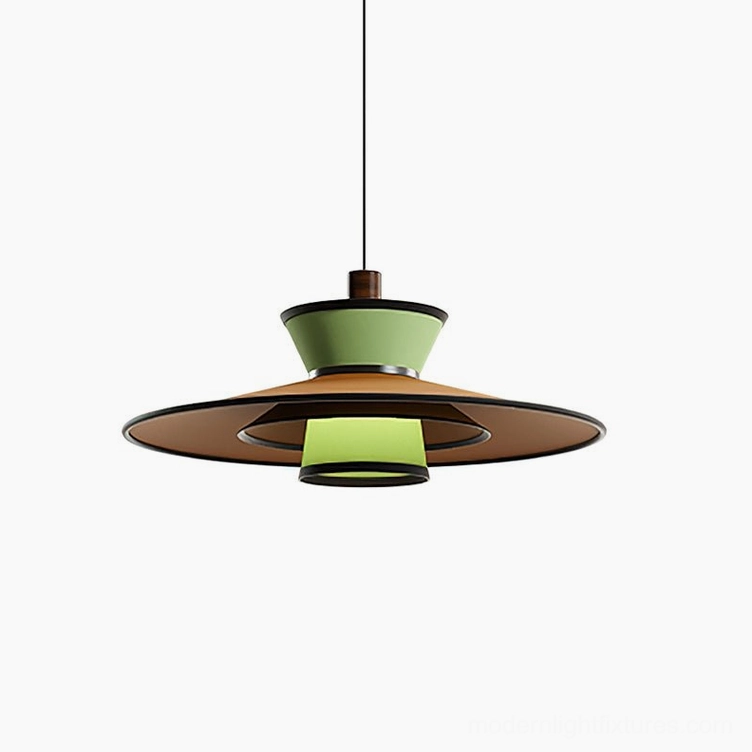 Modula pendant light in blue color variant, tiered geometric modern pendant lamp