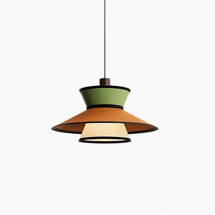 Modula pendant light in green color variant, geometric modern lighting design fixture