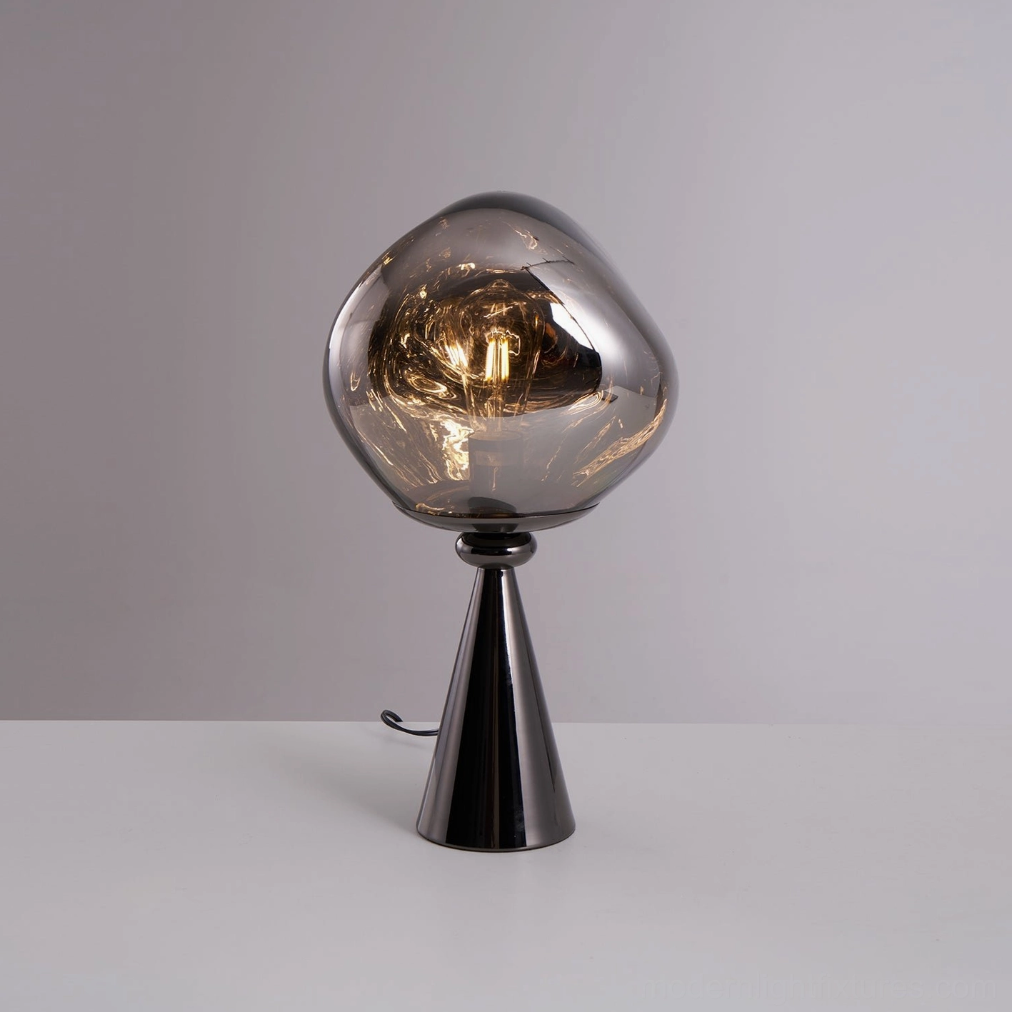 Molten glass cone lamp 28cm compact size bedroom nightstand side table modern lighting