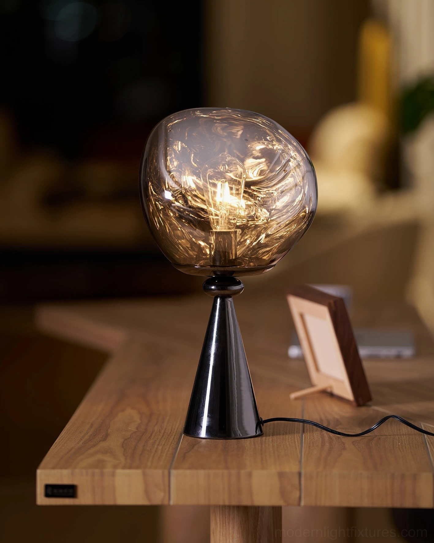Molten glass cone lamp 66cm statement large living room prominent display lighting fixture