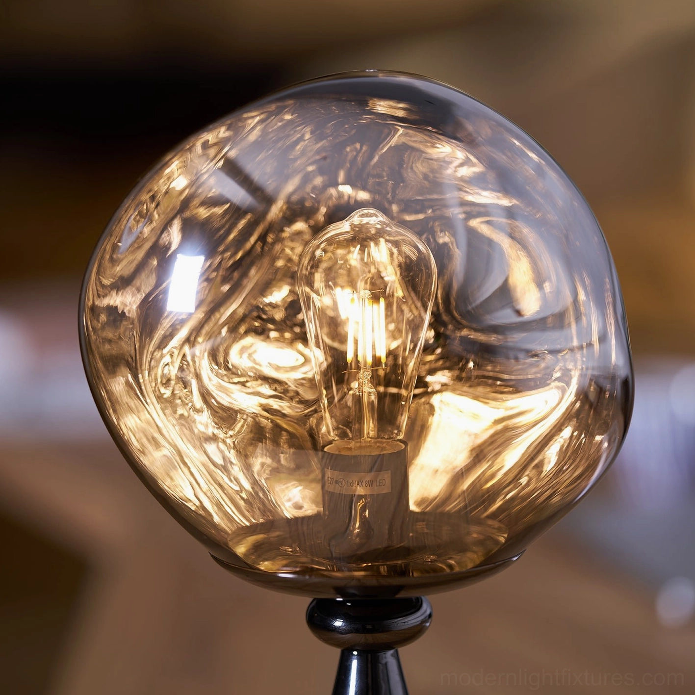Molten glass cone lamp industrial loft mid-century modern design sculptural table lighting