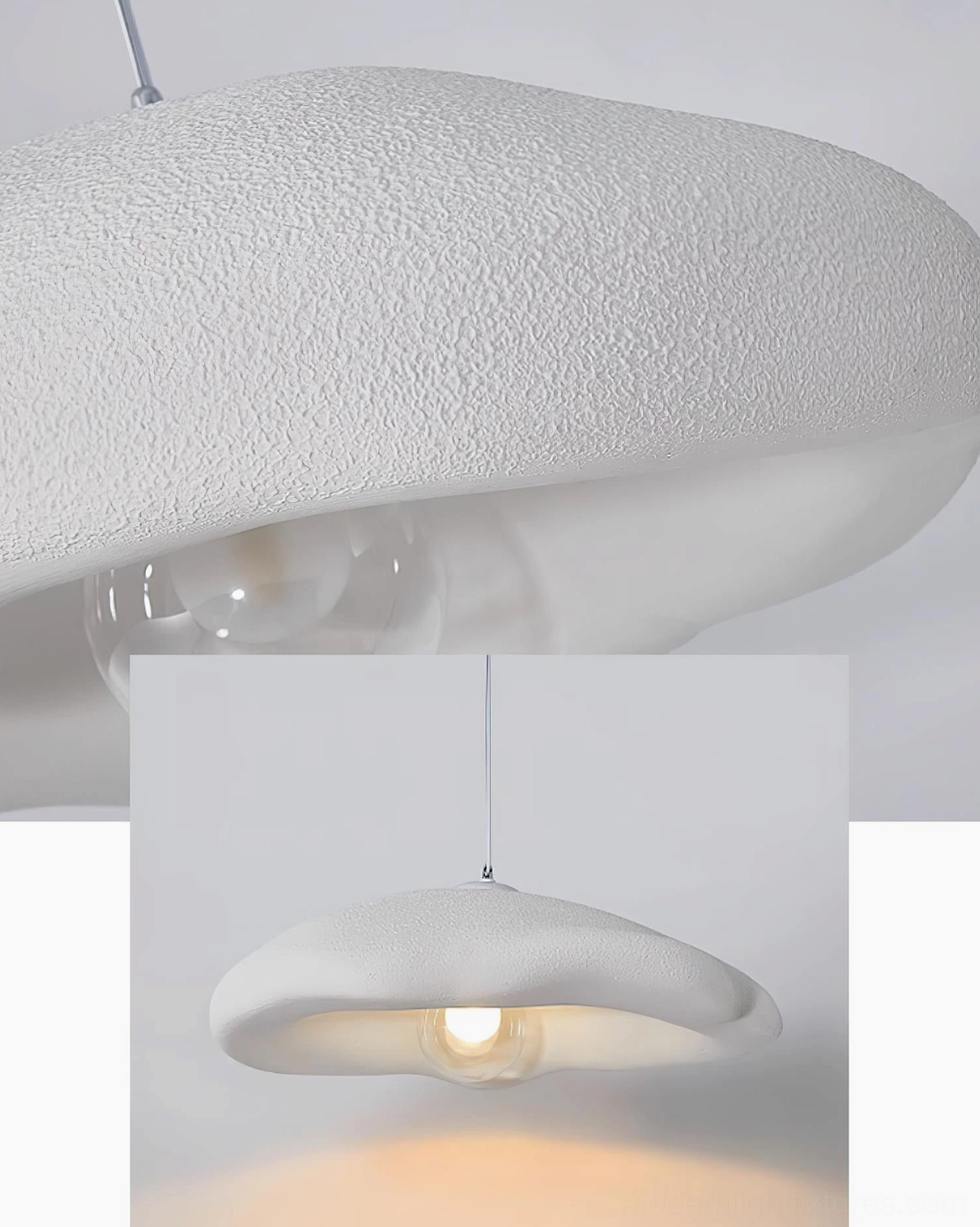 Beige Monk Cloud Pendant Light - warm tone sculptural design for Scandinavian interiors