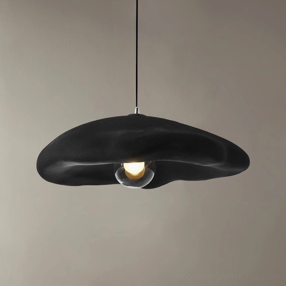 Monk Cloud Pendant Light available in black matte finish - contemporary sculptural pendant fixture