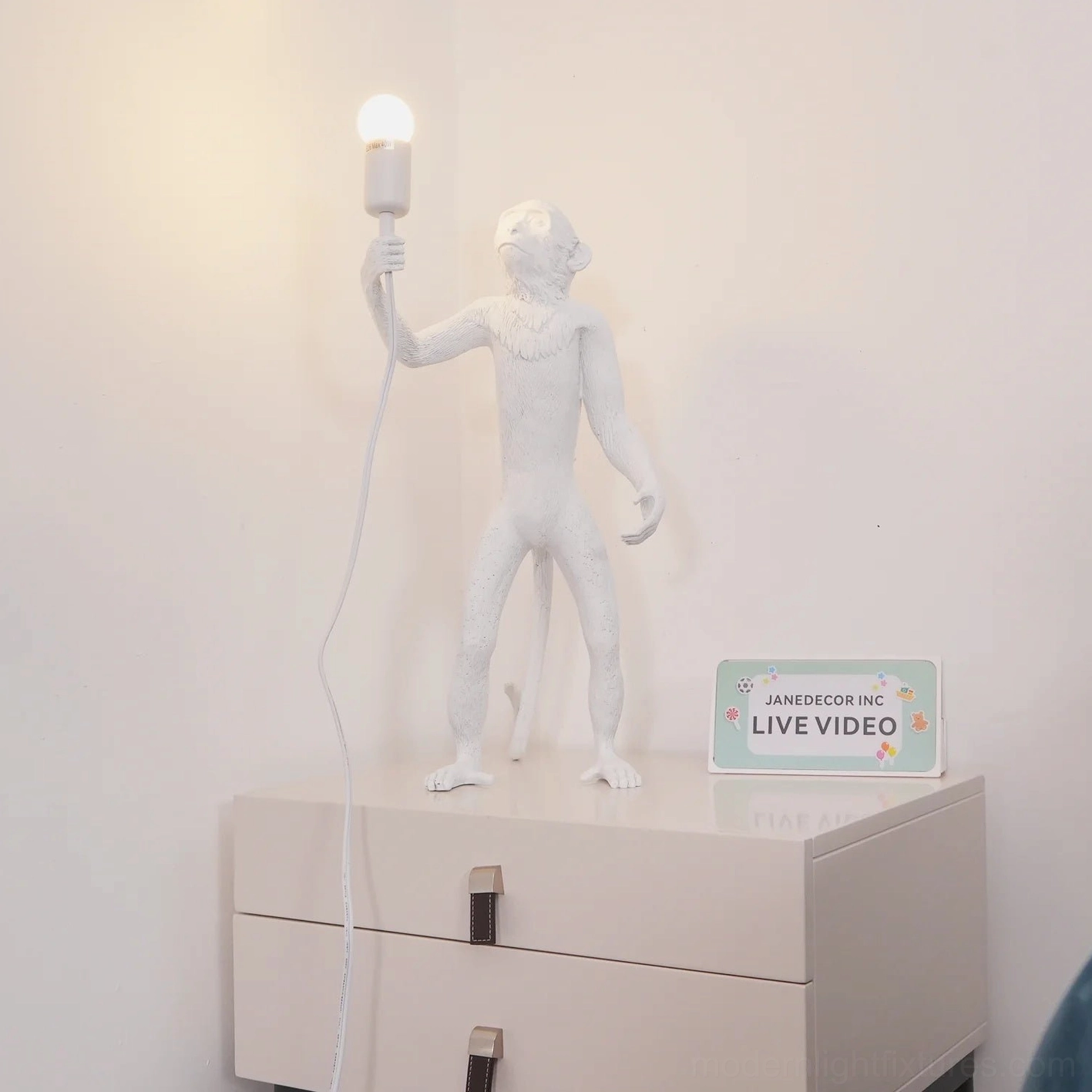 Monkey table lamp black and white color options comparison