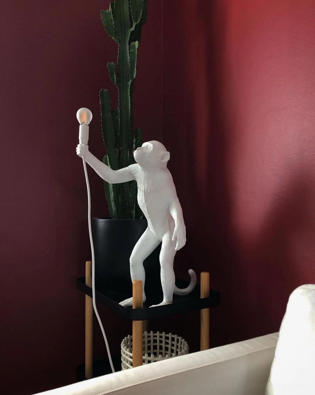Monkey table lamp dimmer compatible artistic desk light control