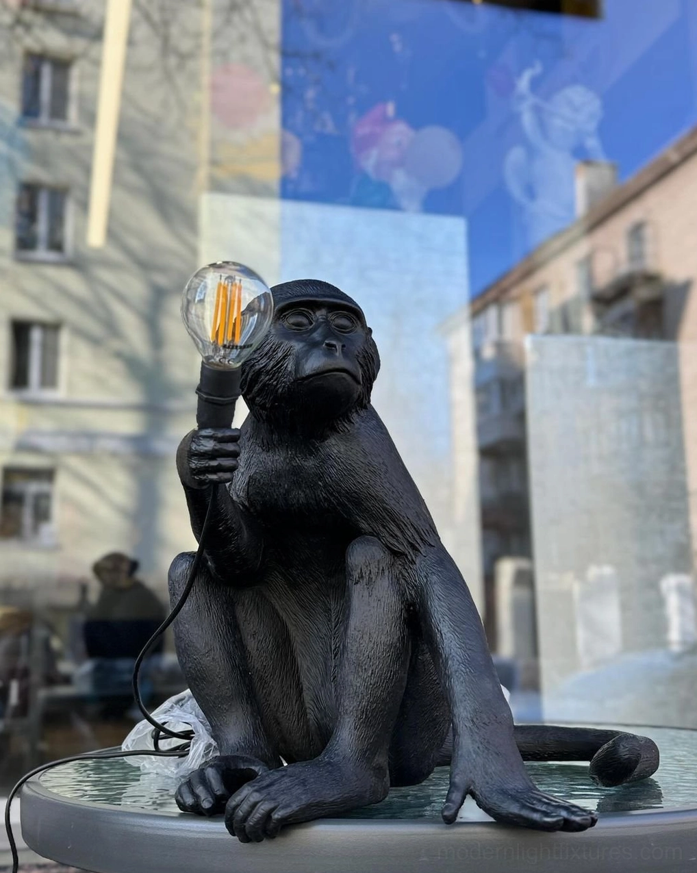 Monkey table lamp global certification compliant artistic fixture
