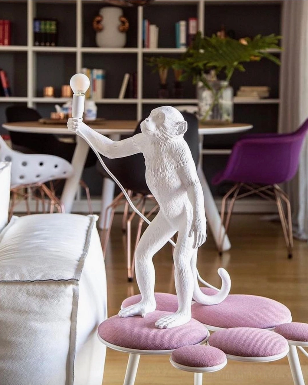 Monkey table lamp E26 E27 socket compatibility bulb installation