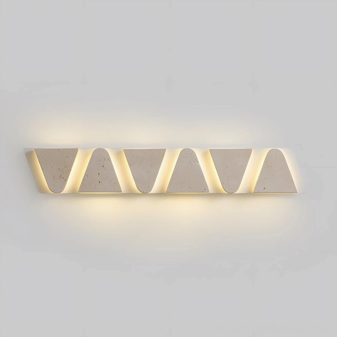 6-head monolith travertine wall sconce natural stone geometric lighting fixture