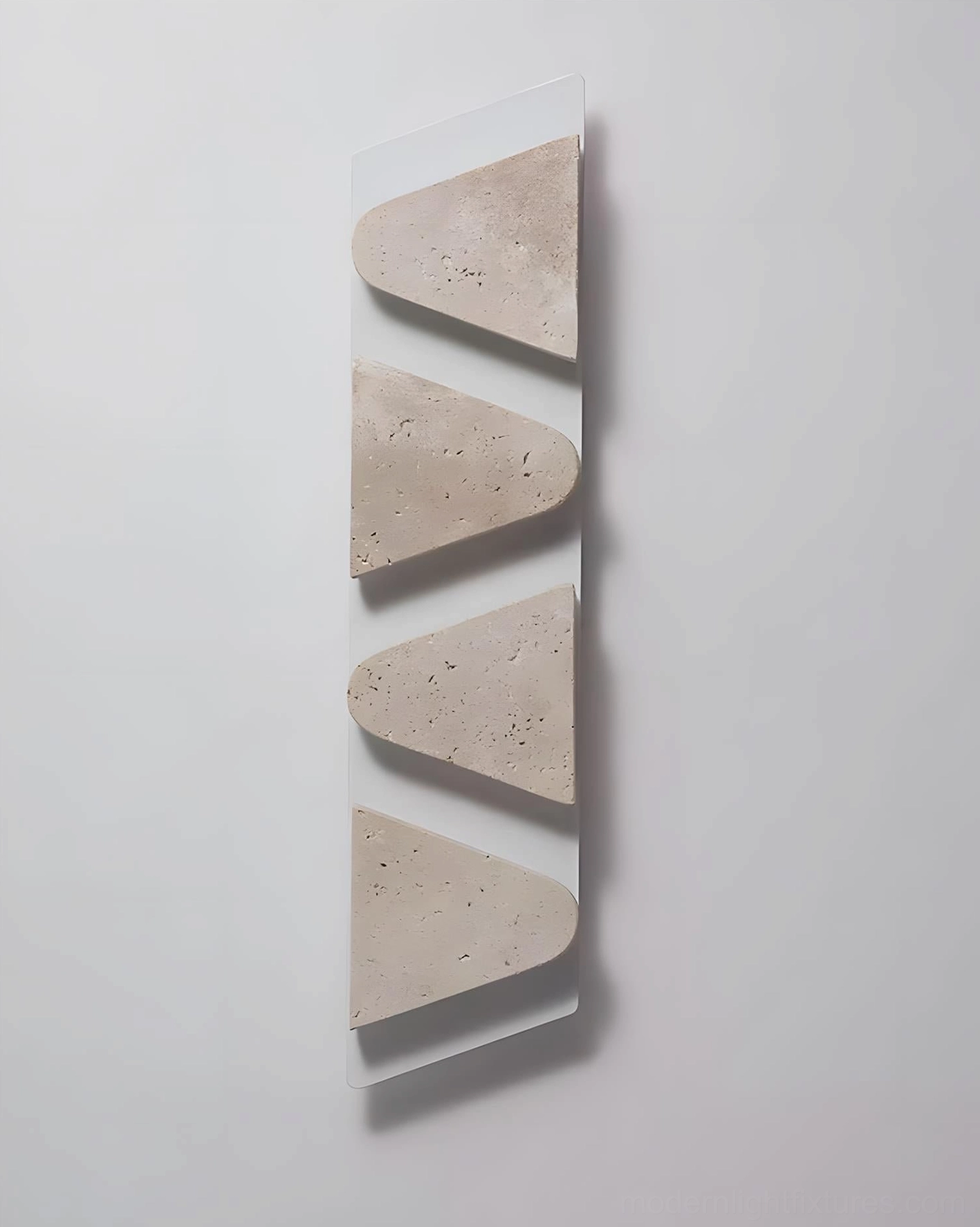Monolith travertine wall sconce white finish contemporary geometric lighting sculpture