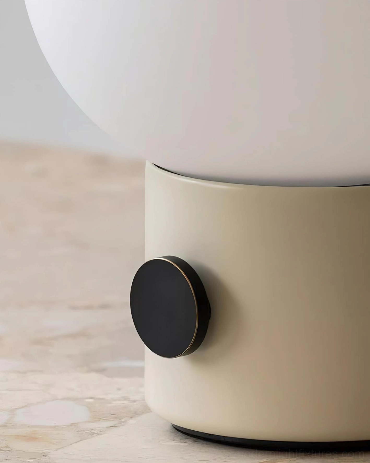 Monolith modern table lamp in white finish showcasing sculptural minimalist aesthetic and design