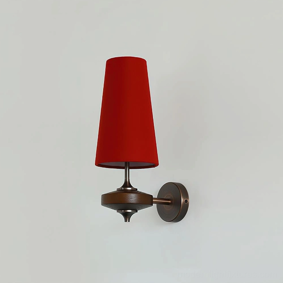Montera conical wall sconce ambient lighting effect in modern living room with warm glow