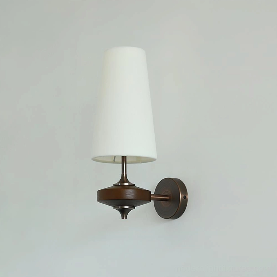 Montera two-head wall sconce with red shades showing extended horizontal design and installation versatility