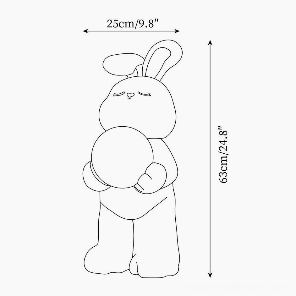 Moon rabbit floor lamp design sketch specifications 25cm diameter 63cm height