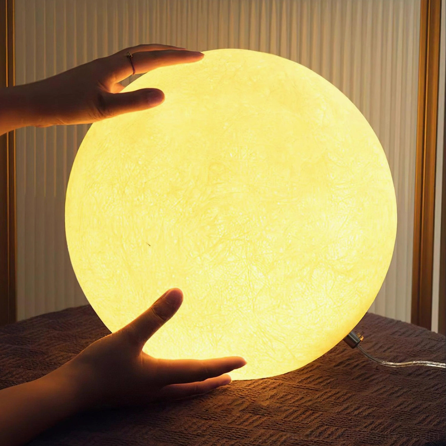 Moon table lamp international plug options US UK EU AU standard certification
