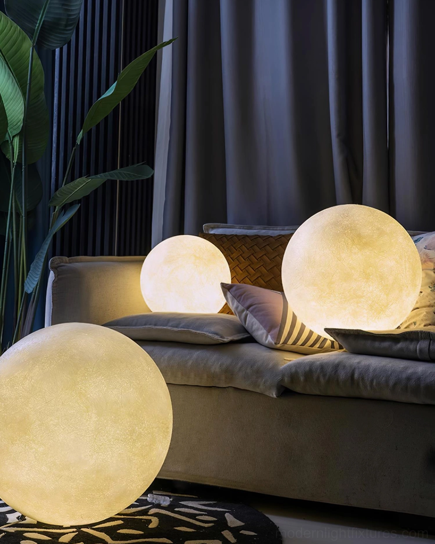 Moon table lamp push button switch 59 inch cord convenient operation