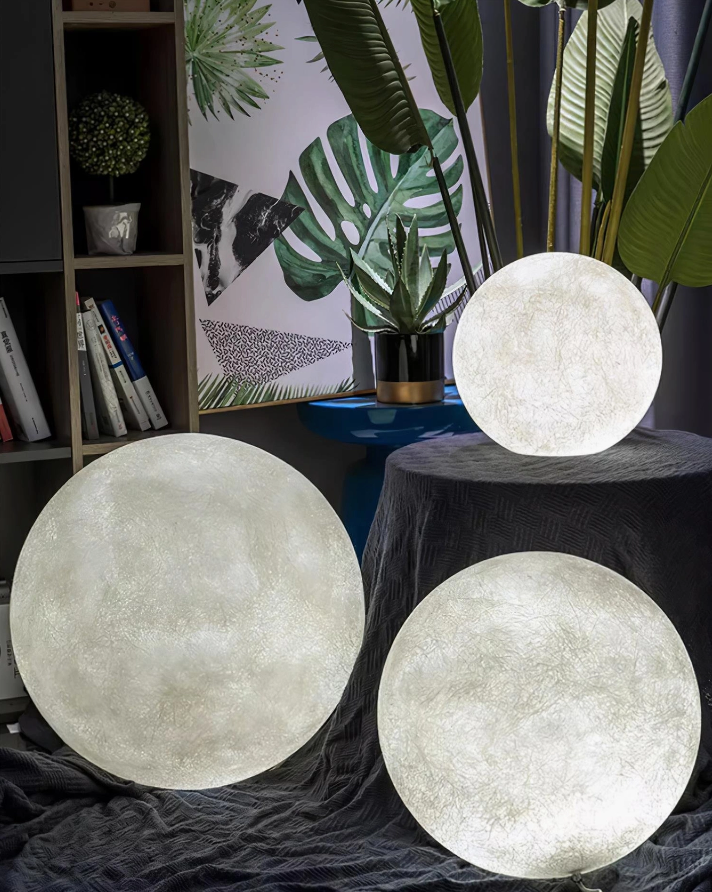 Moon table lamp sculptural form artistic statement contemporary home decor