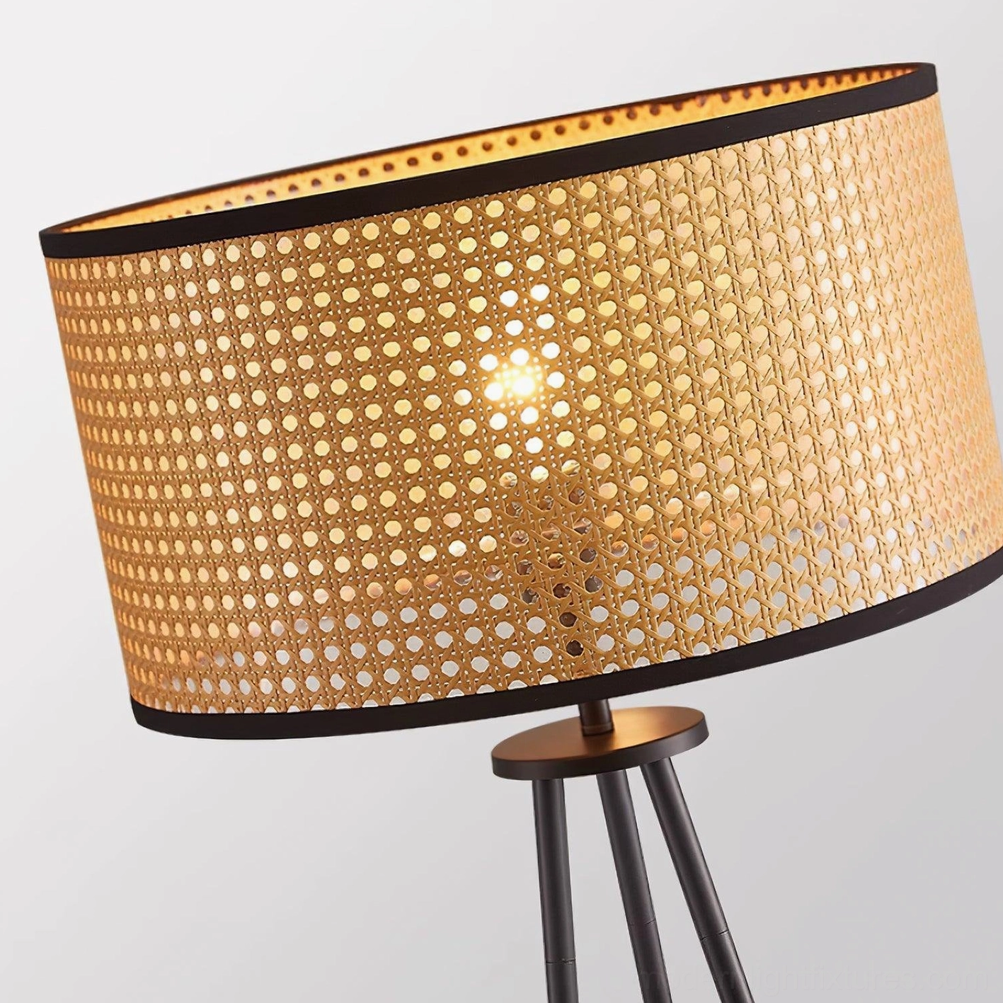 Rattan floor lamp modern bohemian interior ambient warm lighting atmosphere