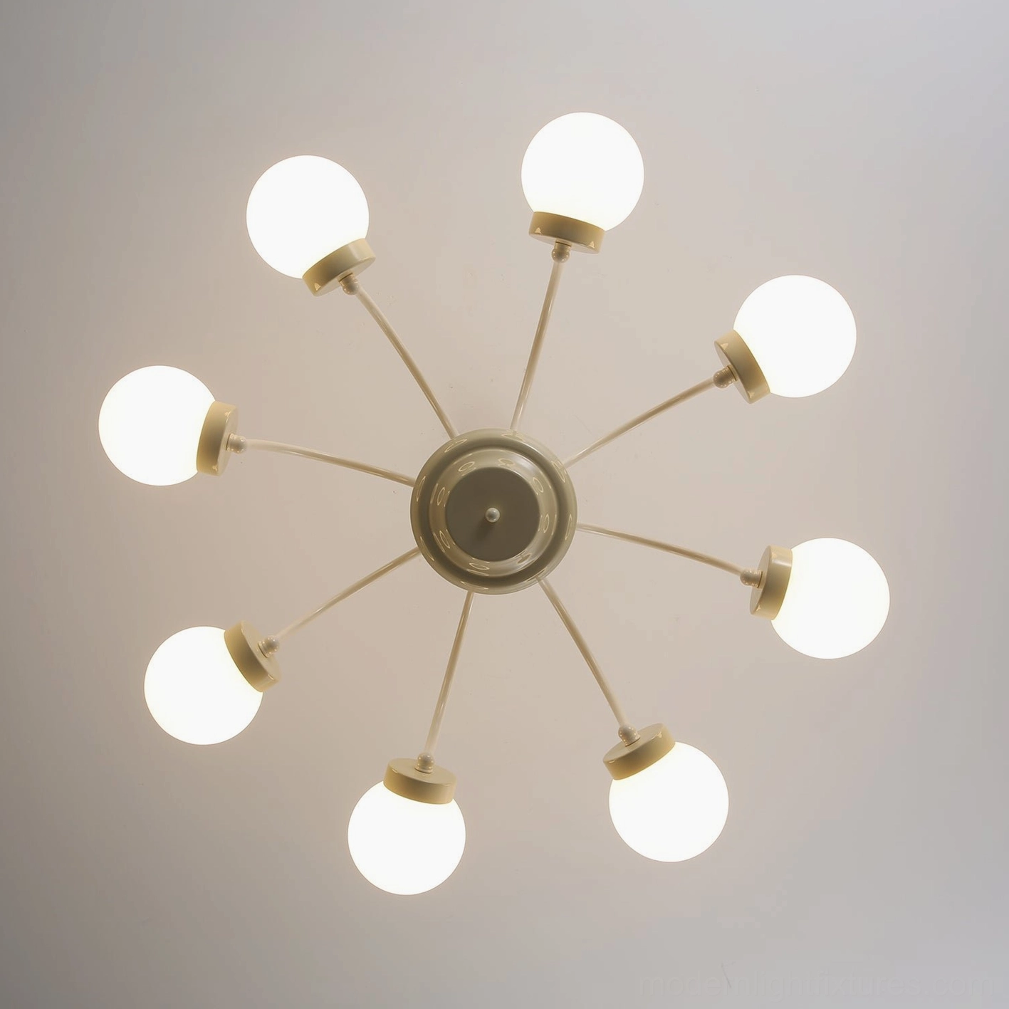Multi-head glass sphere chandelier, contemporary lighting fixture with warm glow