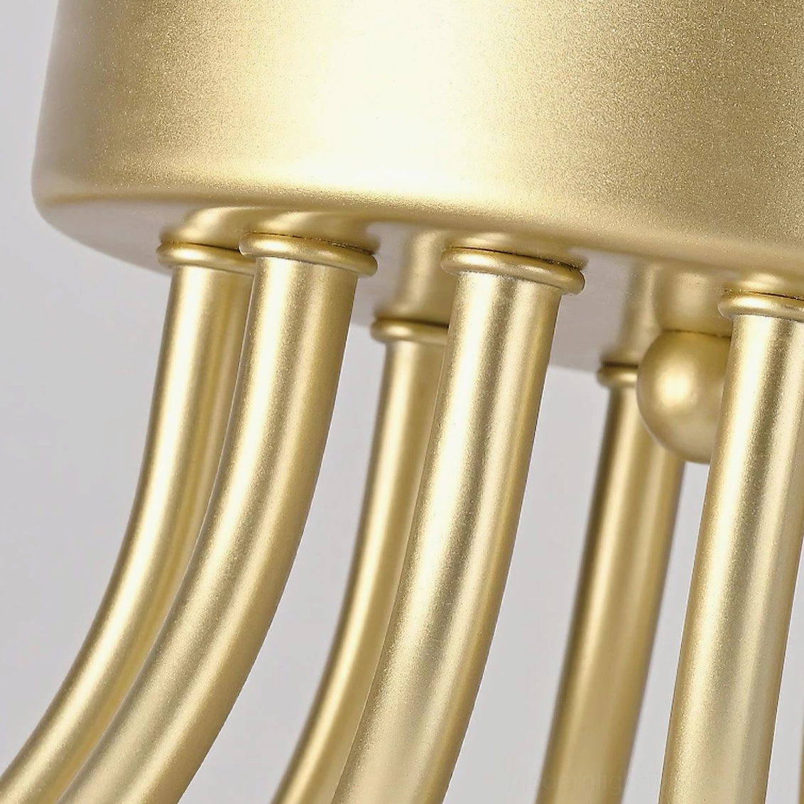 Complete multi-head sputnik ceiling light fixture showing full radial glass sphere arrangement