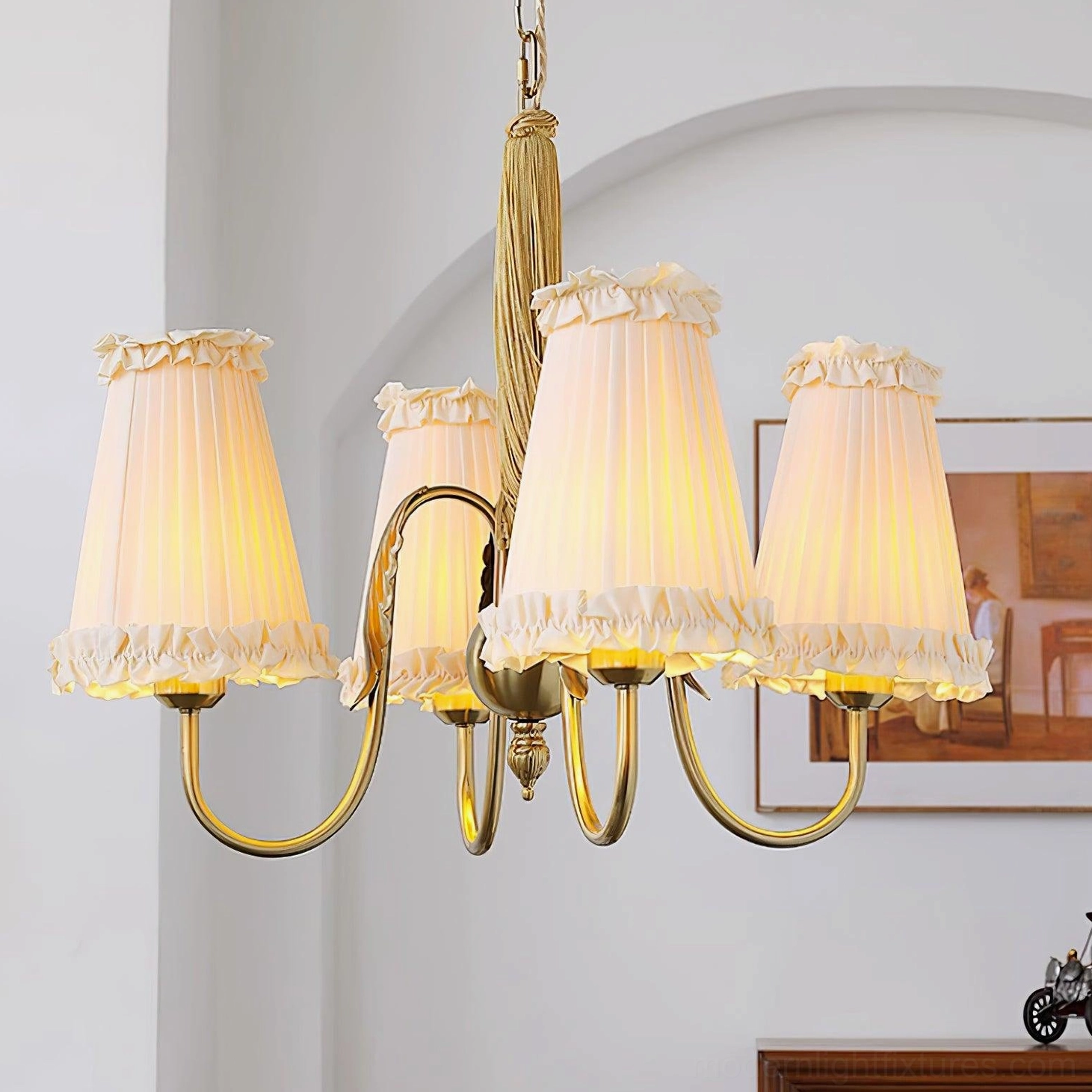 multi-head vintage chandelier luxury office professional space