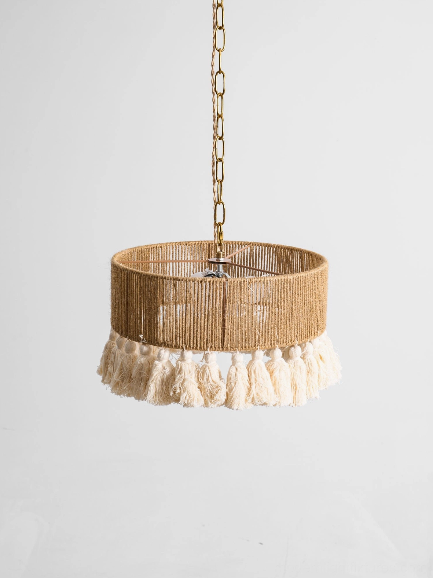 Multiple boho tassel pendant lamp sizes displayed for interior design space planning