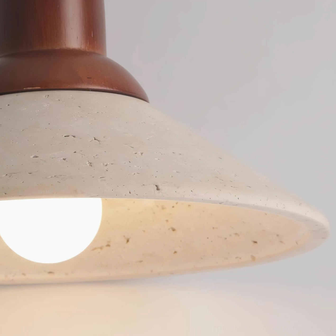 Multiple travertine pendant lights coordinated interior design hallway accent lighting installation