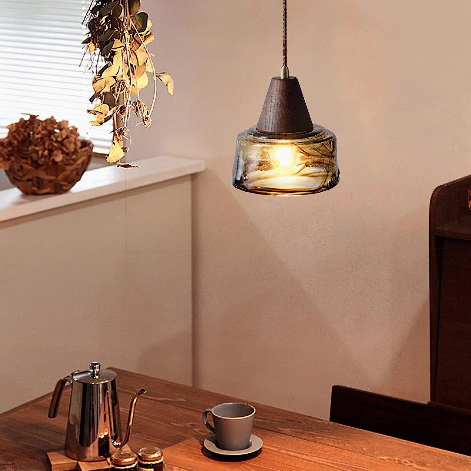Murano vintage pendant creating warm ambient lighting effect