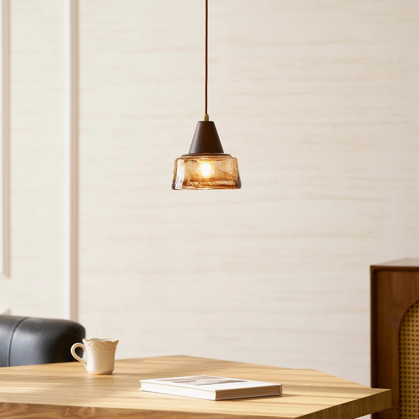 Murano vintage pendant light with warm glowing ambiance