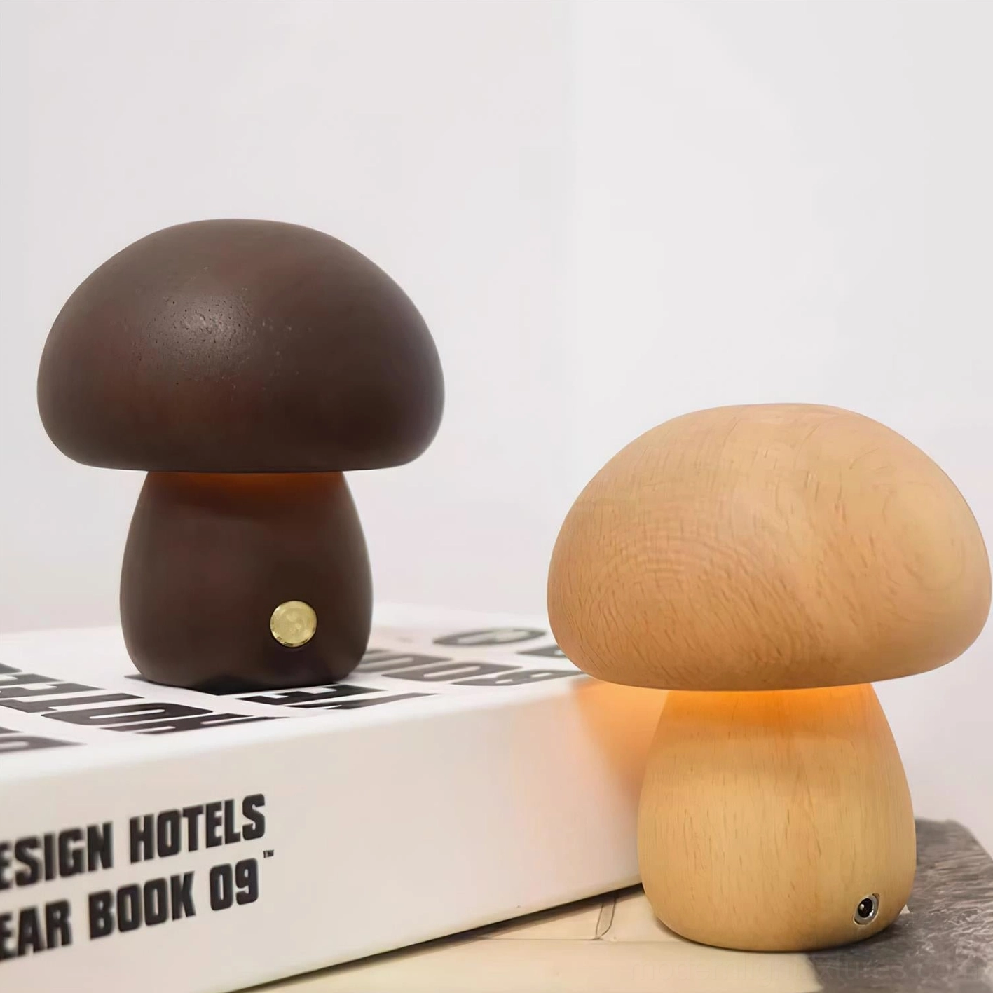 Mushroom table lamp collection all sizes and colors arranged showing complete product range options