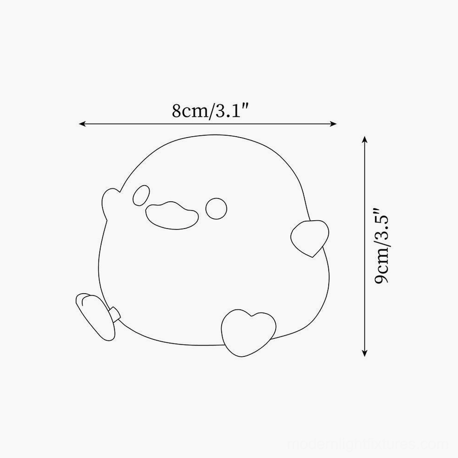 Minimalist cartoon sketch of mushroom lamp shape with dimensions