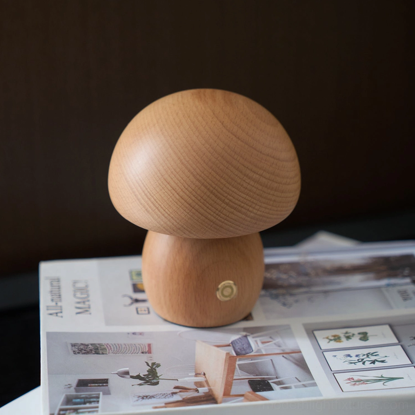 Mushroom table lamp dining table setting showing decorative lighting for entertaining and gathering spaces