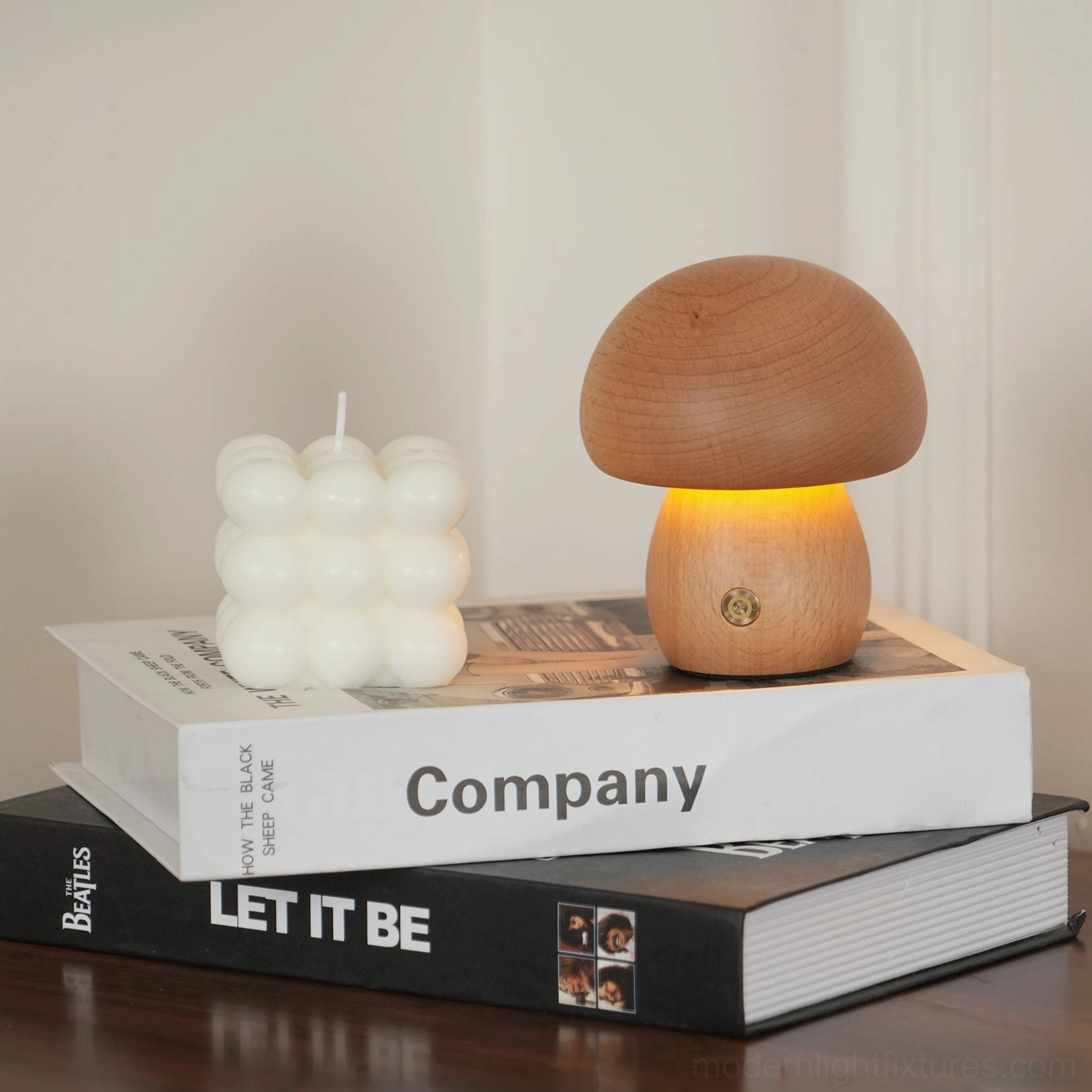 Mushroom table lamp rechargeable battery USB charging port showing cordless convenience and flexibility