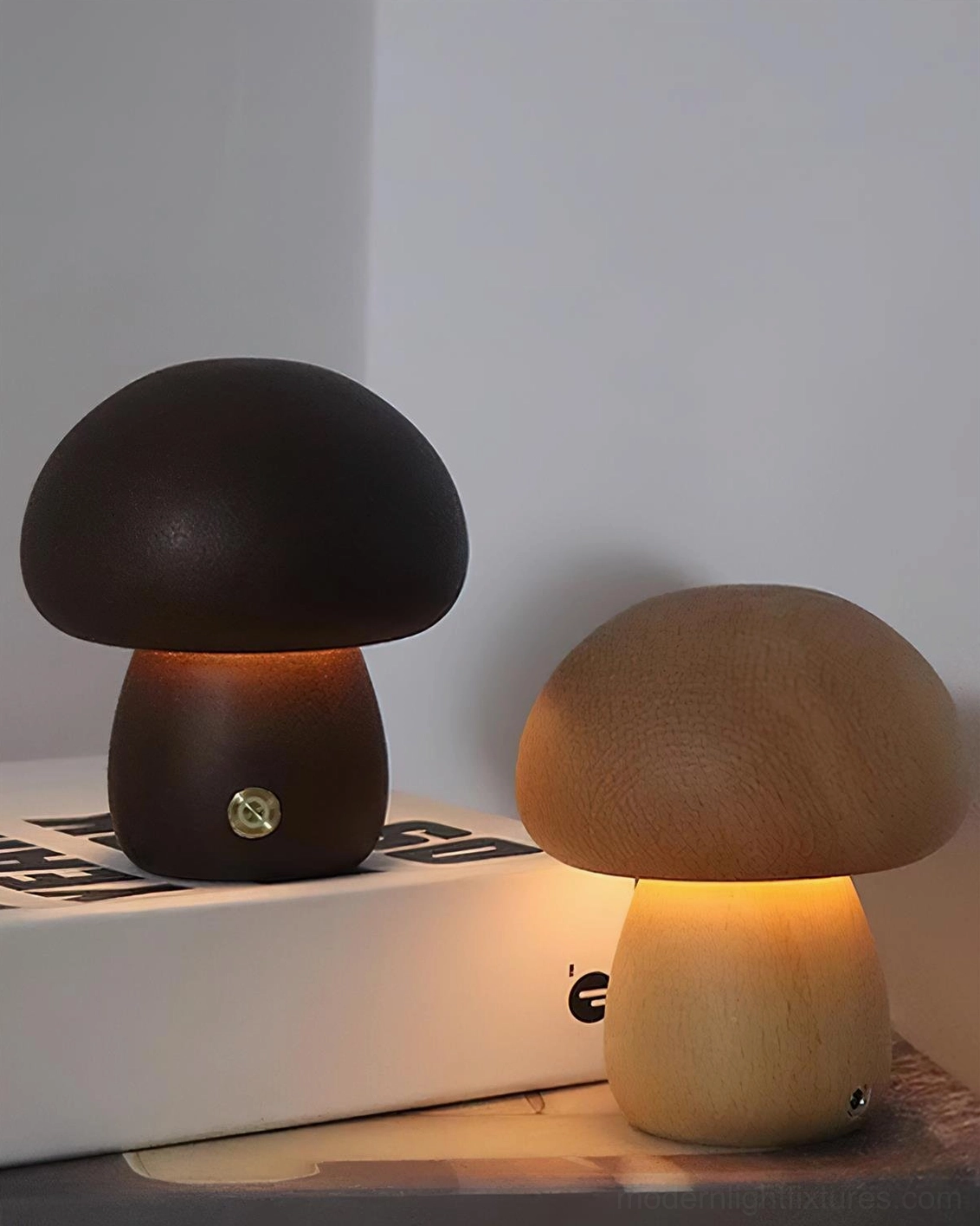 Mushroom table lamp transitional style interior showing compatibility with traditional and modern decor