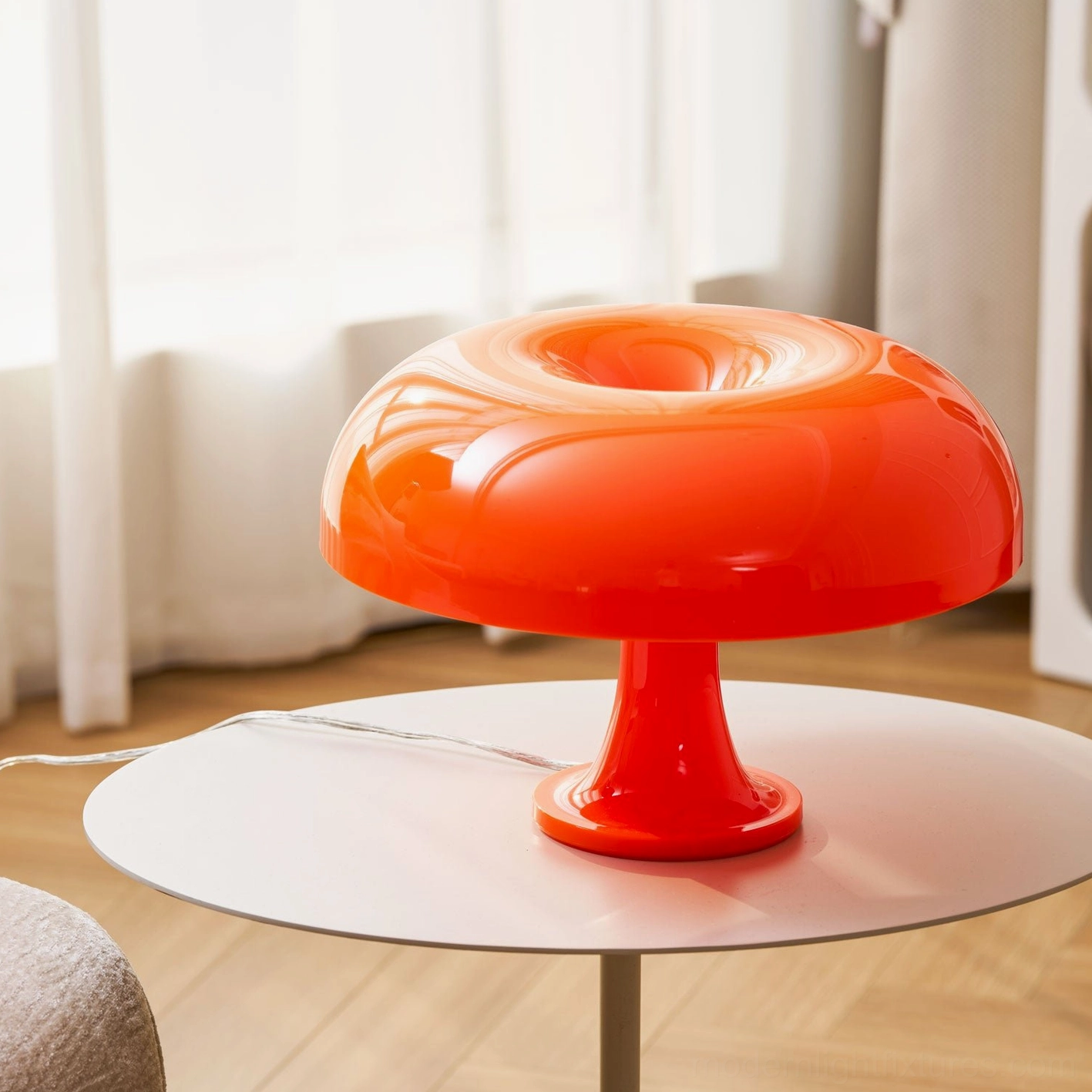 Mushroom table lamp colorful design space saving fixture