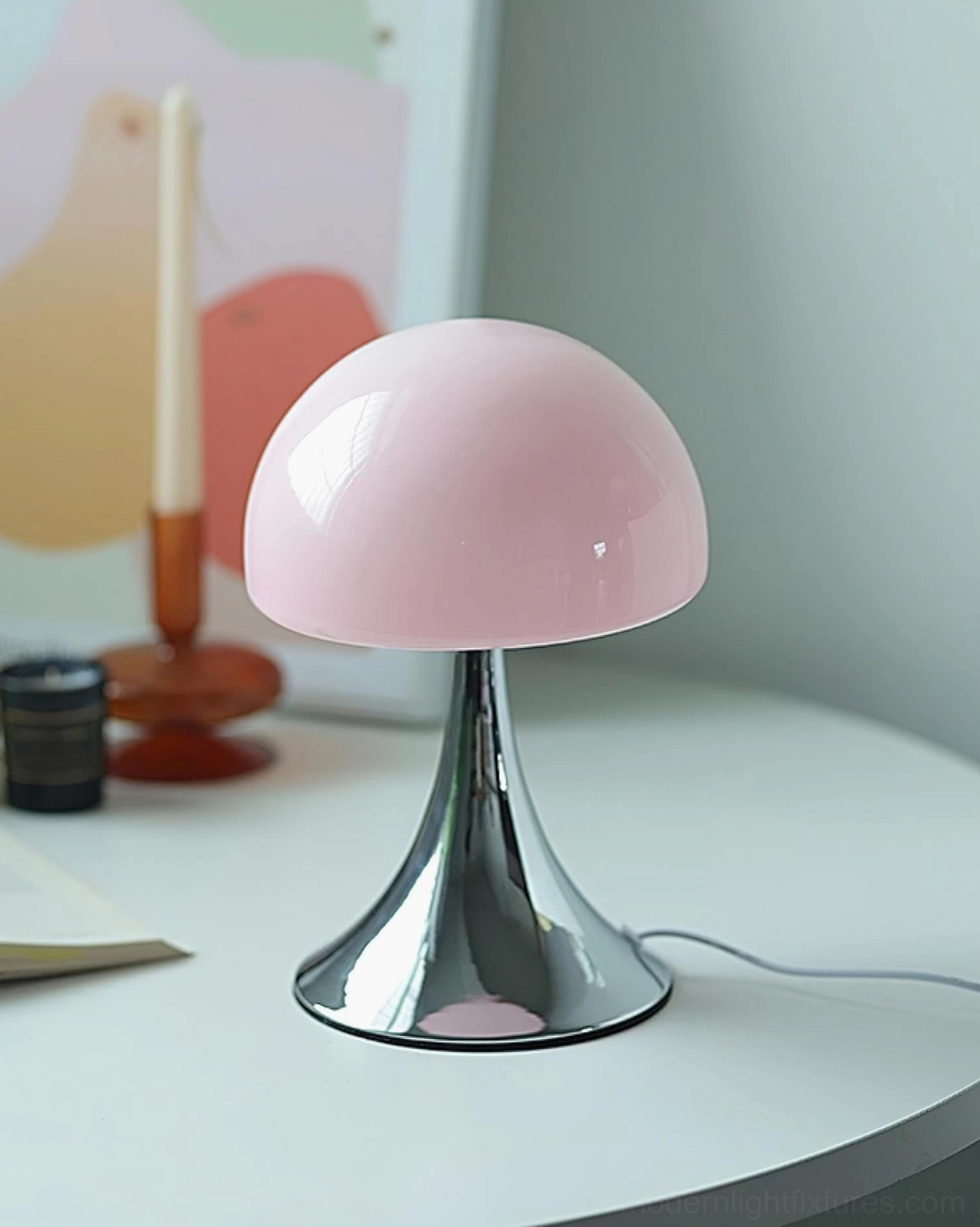 Mushroom Table Lamp Pastel Design - Modern Minimalist Lighting Solution for Contemporary Interiors