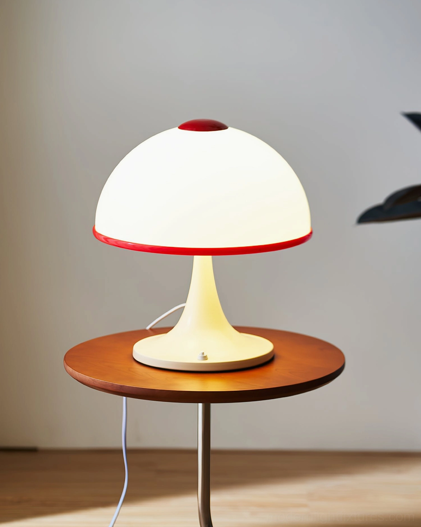 Red mushroom table lamp color variant bold retro styling mid-century modern accent