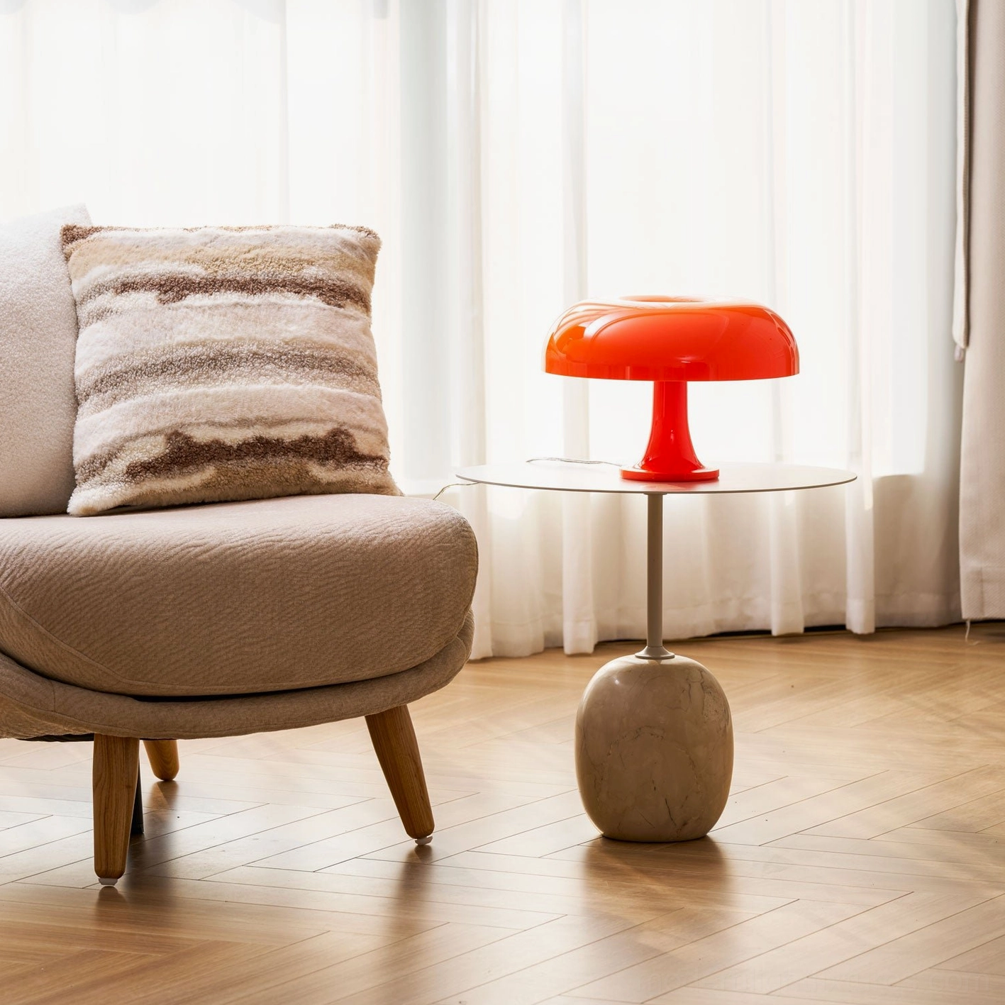 Mushroom table lamp modern sculptural fixture accent lighting