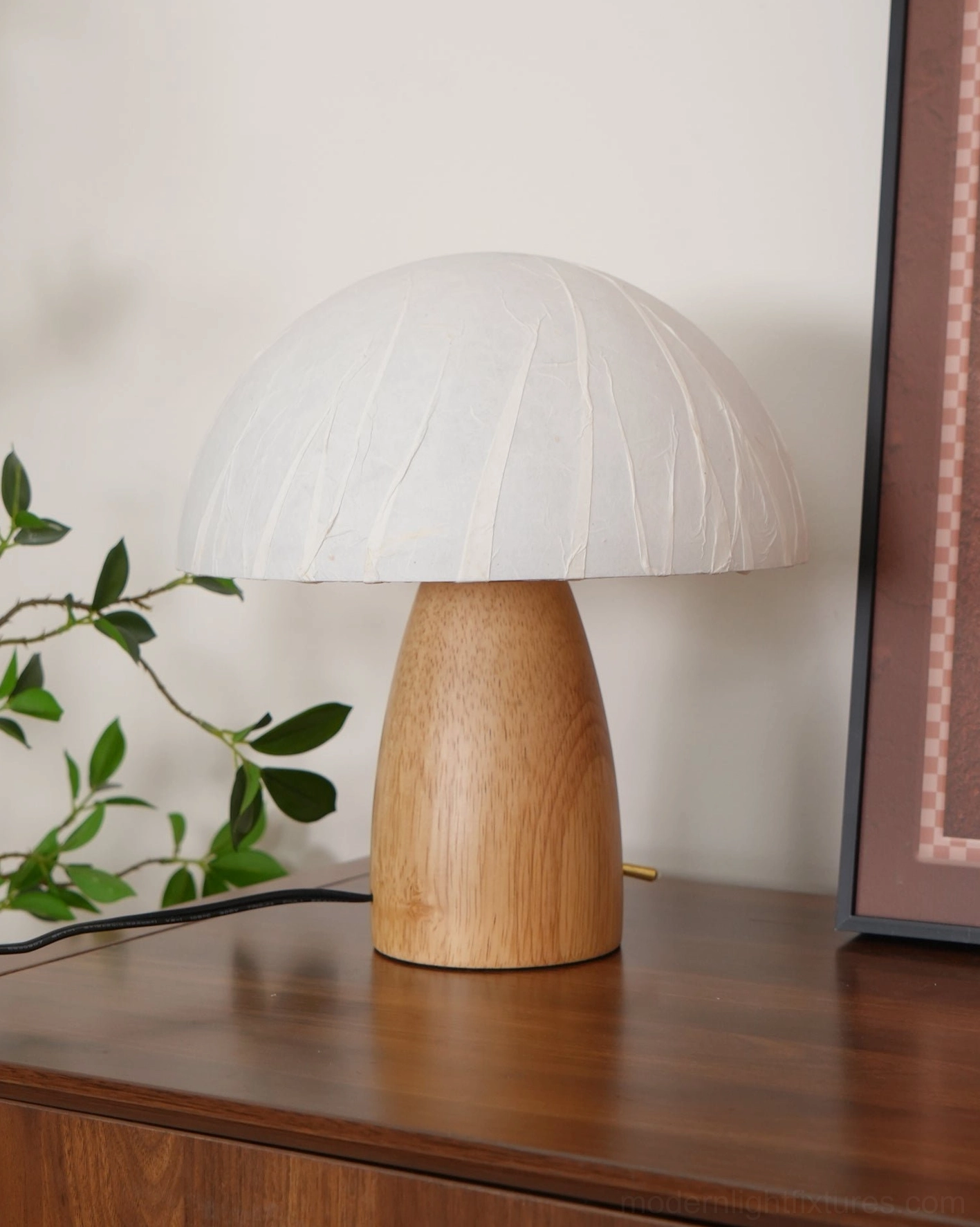 Mushroom table lamp size comparison and dimension schematic diagram