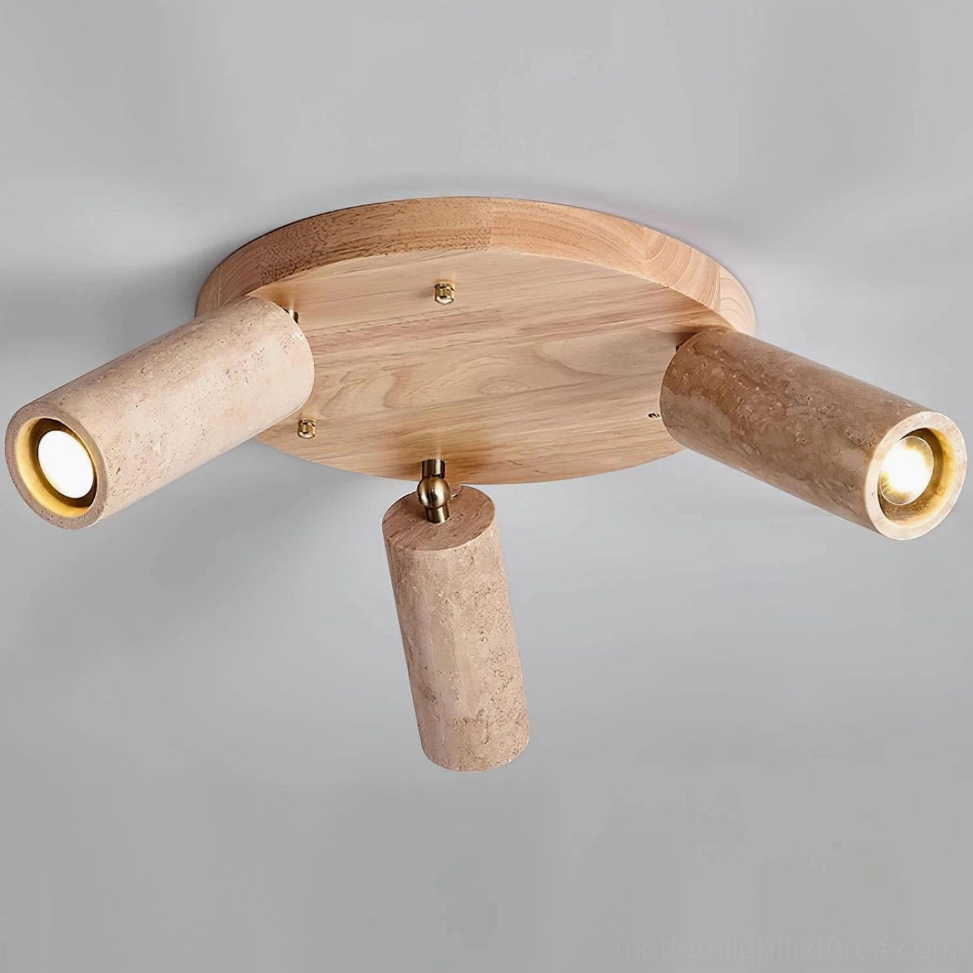 Myrtle ceiling light in warm home interior showing how adjustable spotlight heads illuminate architectural features