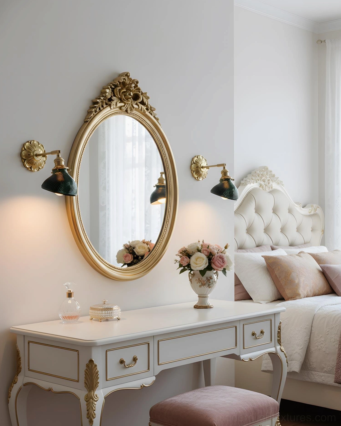 Nacre Petal Wall Sconce layered glass shade construction detail, petal effect diffusion close-up