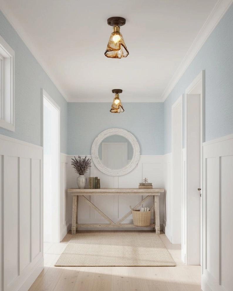 Nalia amber flush mount ceiling light - full product view showing complete fixture assembly and proportions