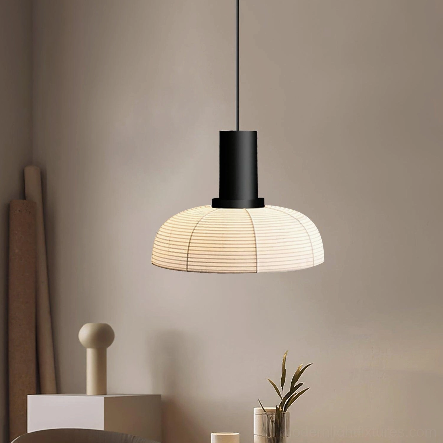 Nando rattan pendant light Model D, premium woven shade, contemporary pendant fixture, 50cm size